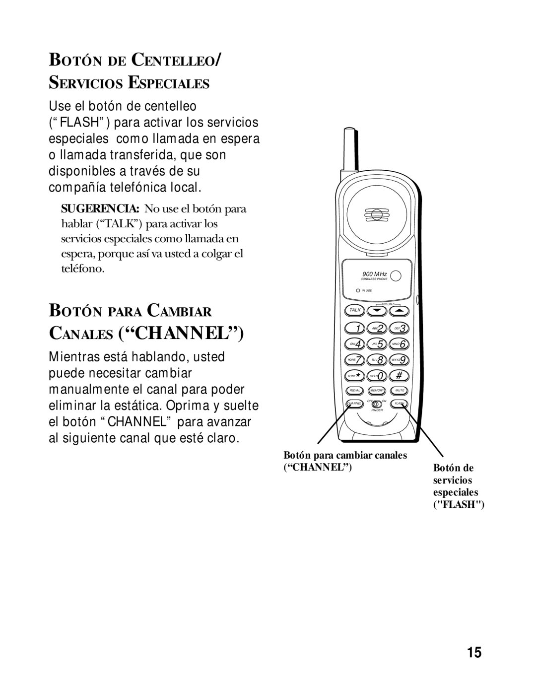 GE 26981, 26980 manual Botón DE Centelleo Servicios Especiales, Botón Para Cambiar 