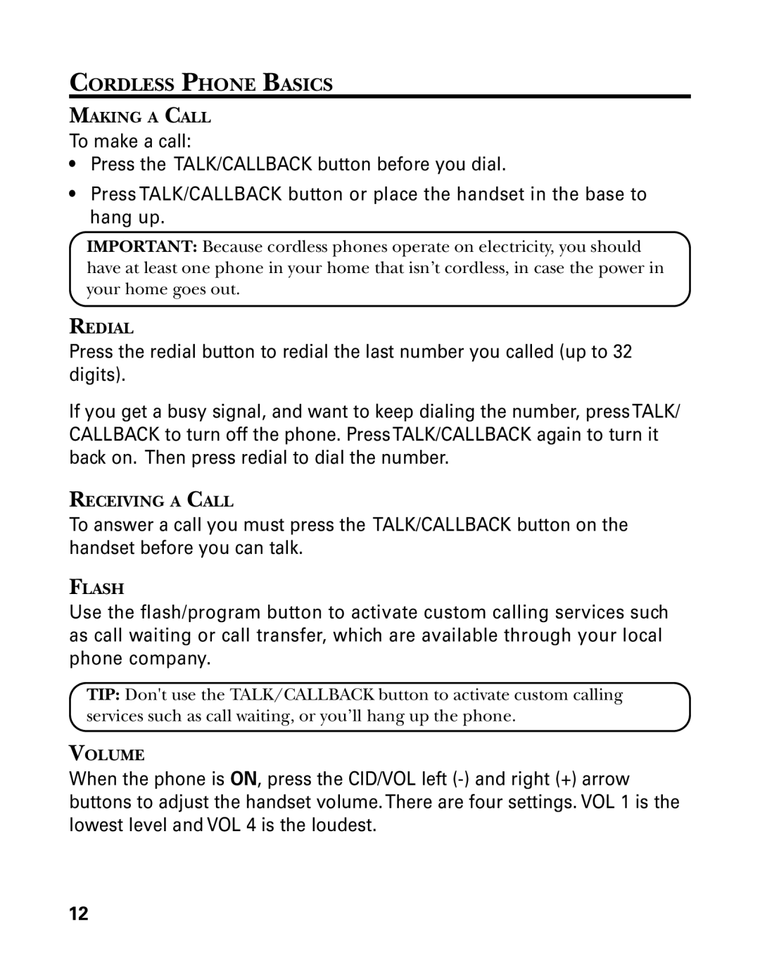 GE 26998 manual Cordless Phone Basics 