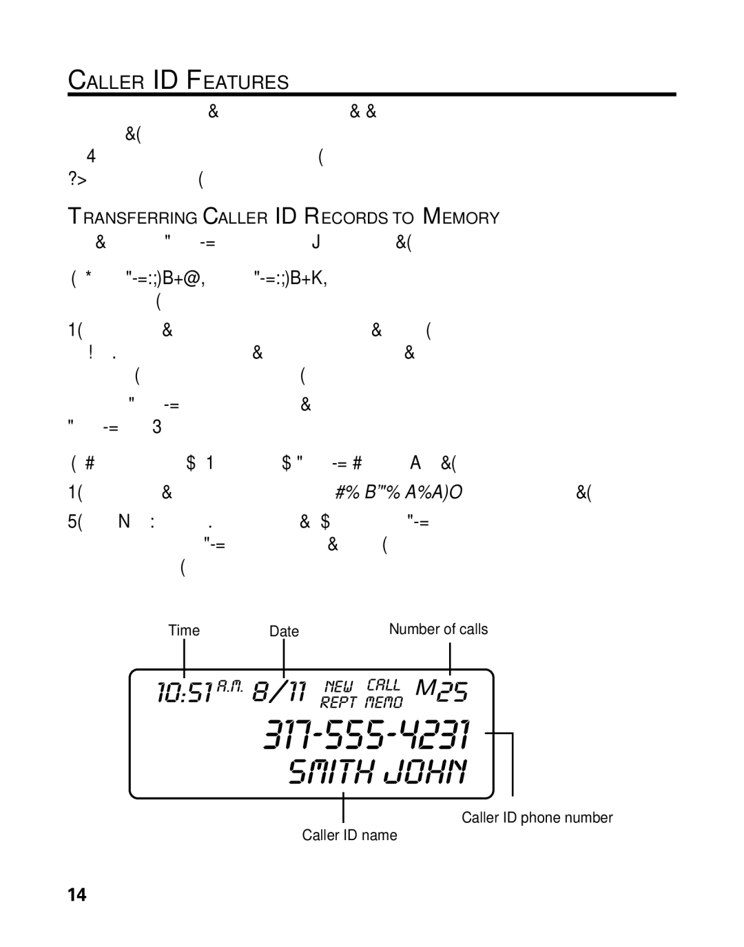 GE 26998 manual Caller ID Features, Transferring Caller ID Records to Memory 