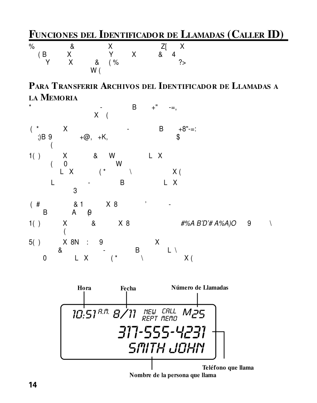 GE 26998 manual Funciones DEL Identificador DE Llamadas Caller ID 