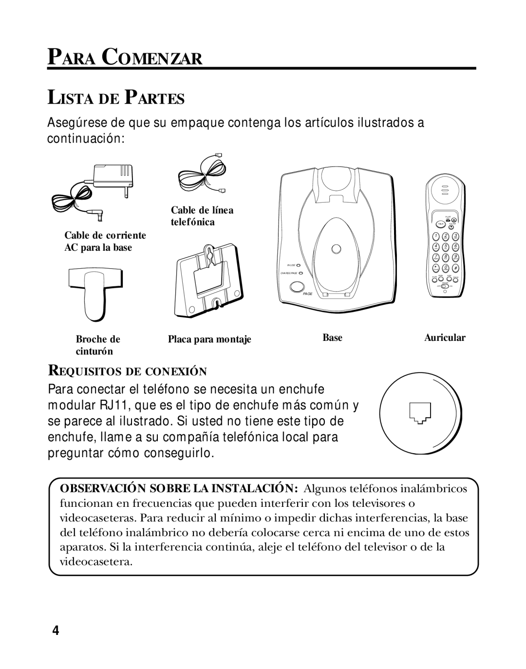 GE 27700 manual Para Comenzar, Lista DE Partes 