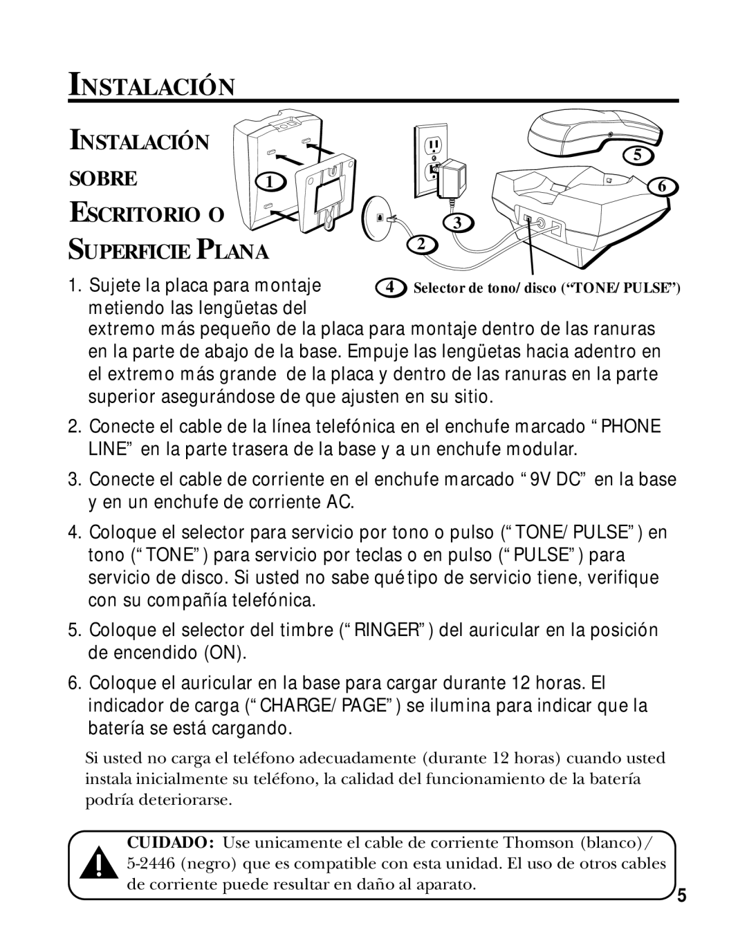 GE 27700 manual Instalación Sobre Escritorio O Superficie Plana 