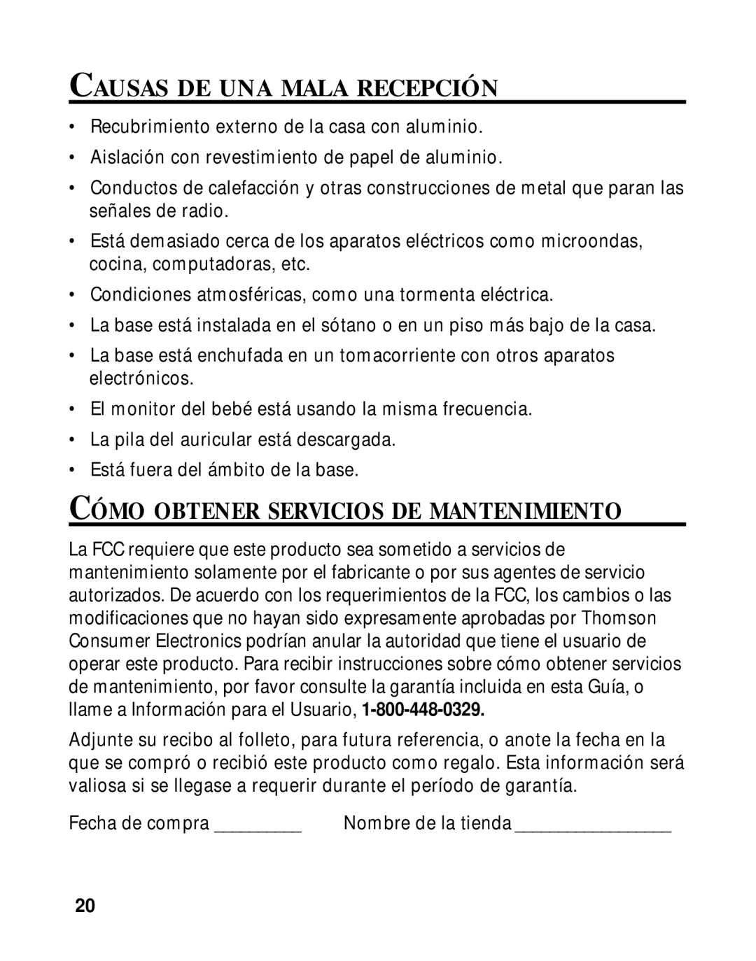 GE 27700 manual Causas DE UNA Mala Recepción, Cómo Obtener Servicios DE Mantenimiento 