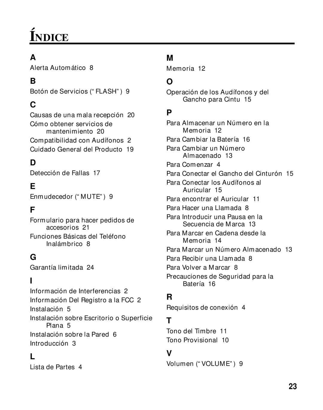 GE 27700 manual Índice 