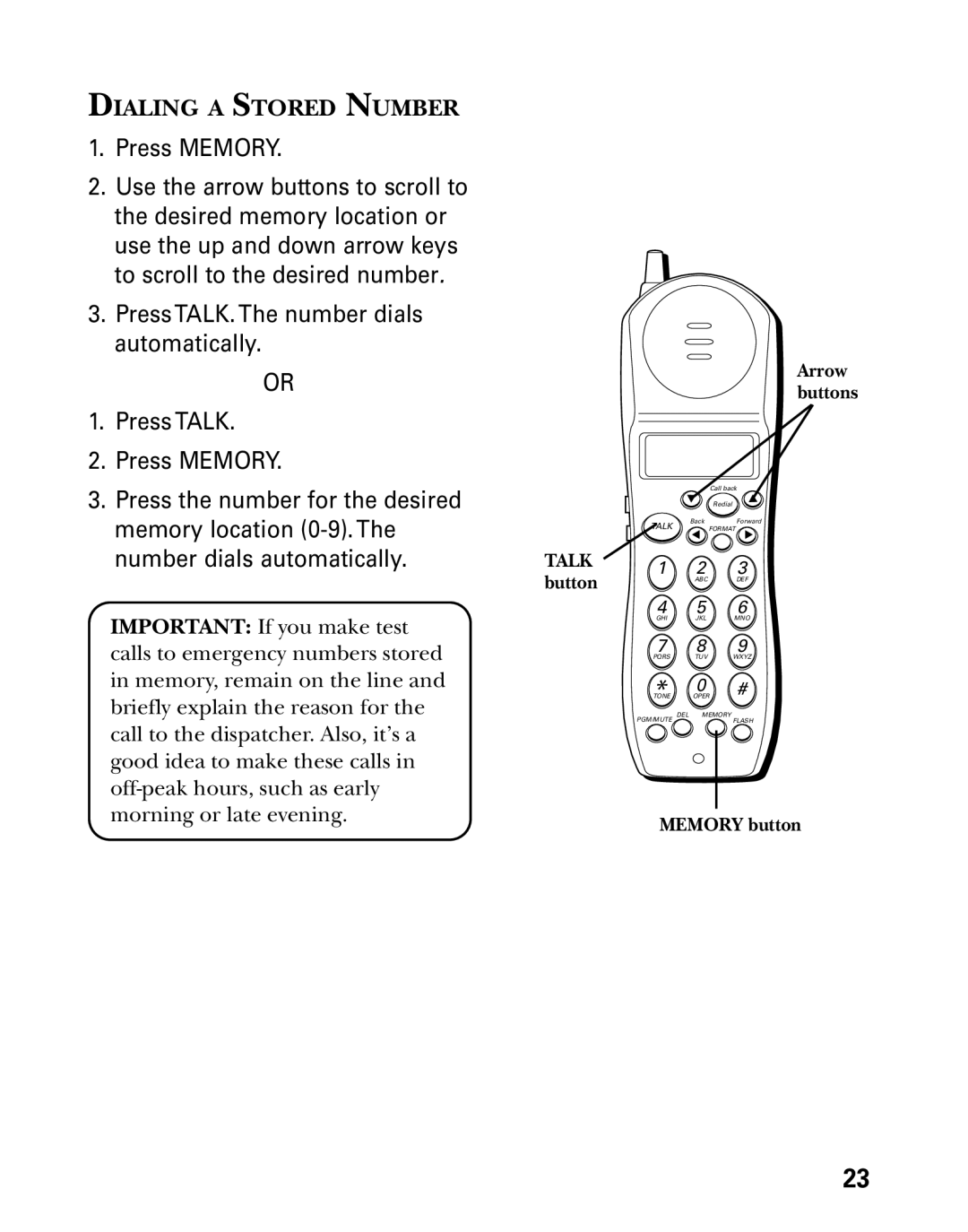 GE 27730 manual Dialing a Stored Number, Number dials automatically 