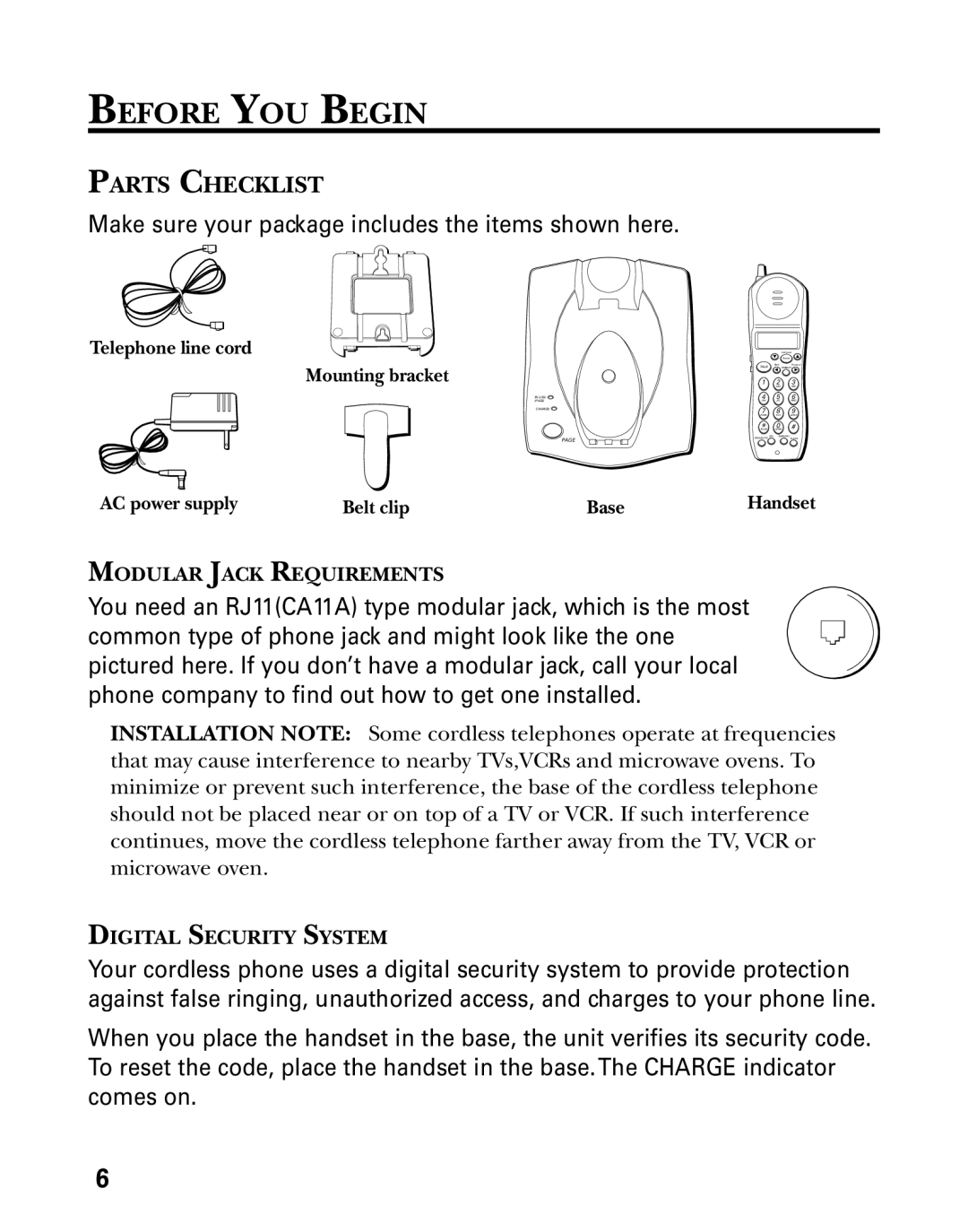 GE 27730 manual Before YOU Begin, Parts Checklist 