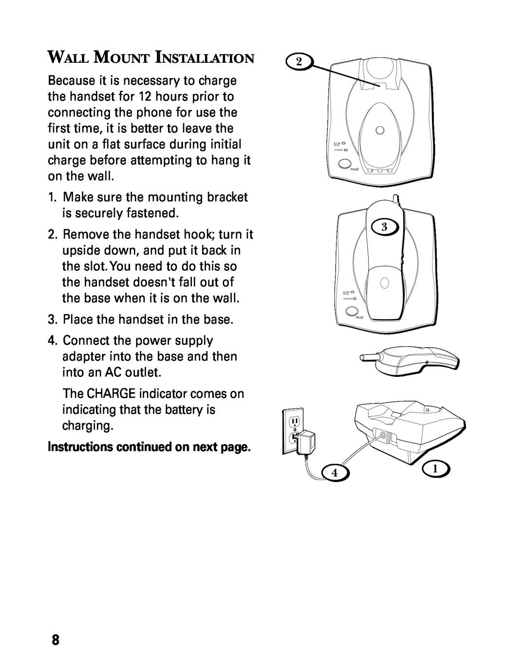 GE 27730 manual Wall Mount Installation, Instructions continued on next page 