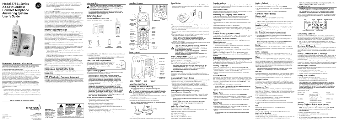 GE 27851 Series important safety instructions Introduction, Before You Begin, Handset Layout, Cordless Phone Basics 