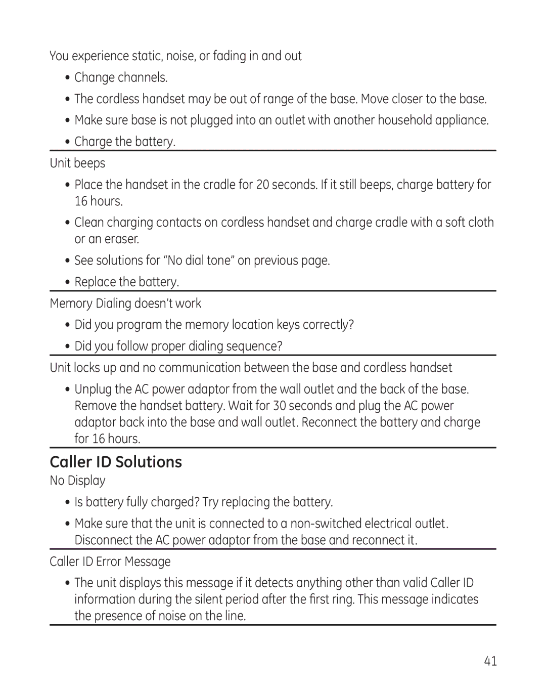 GE 27881 manual Caller ID Solutions 