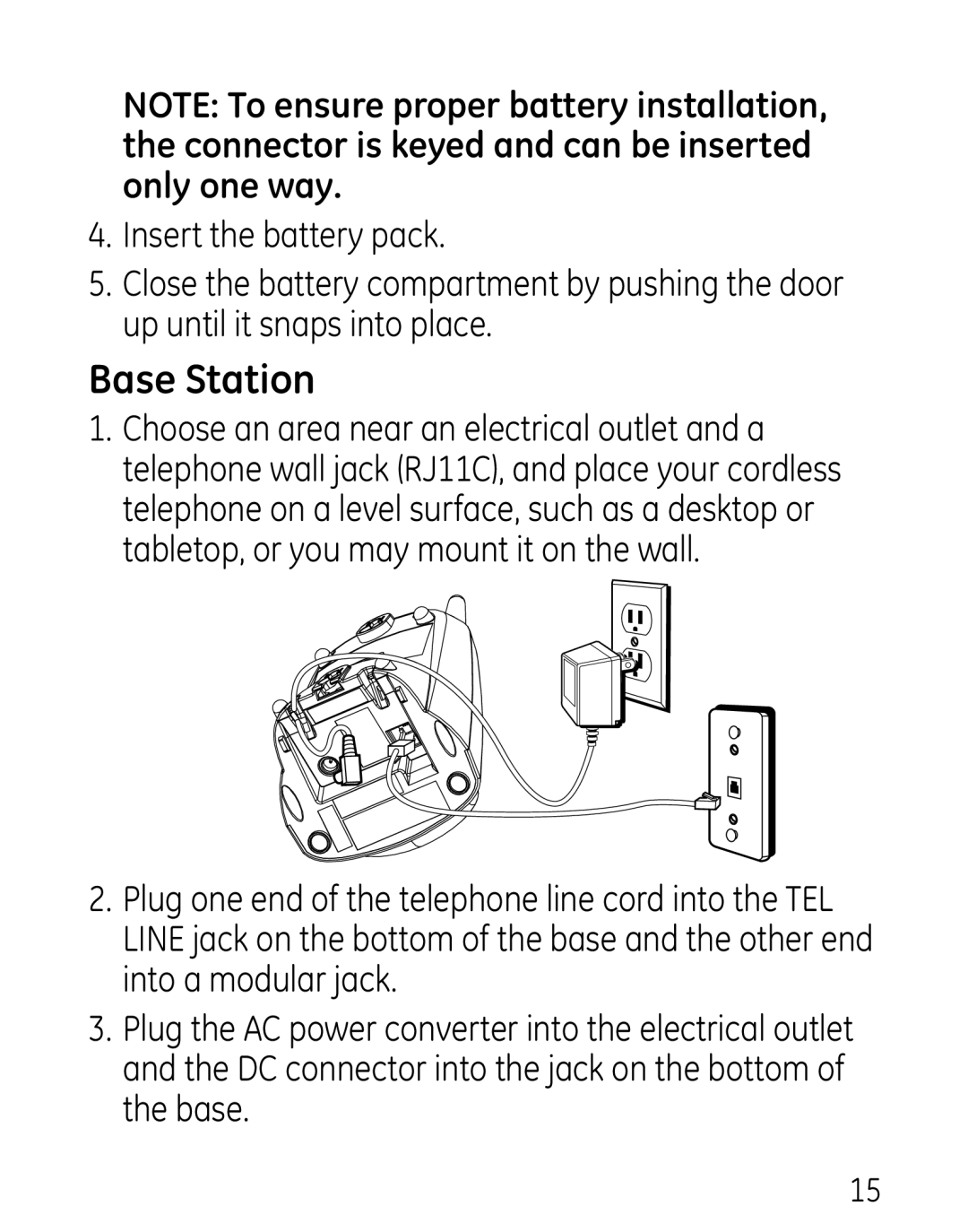 GE 27906 manual Base Station 