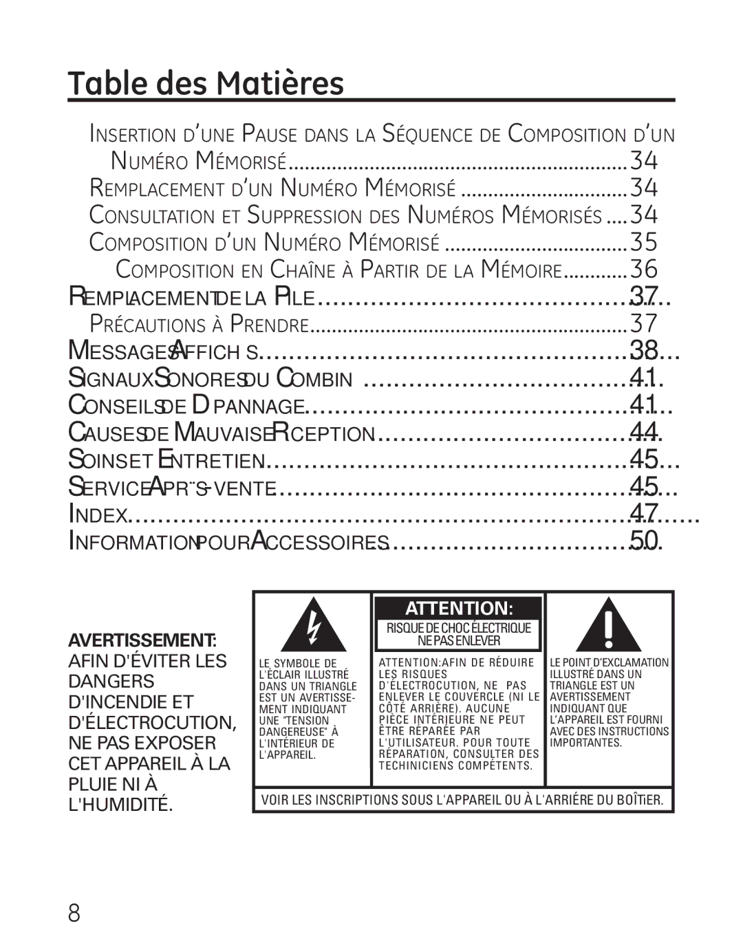 GE 27906 manual Remplacement d’un Numéro Mémorisé 