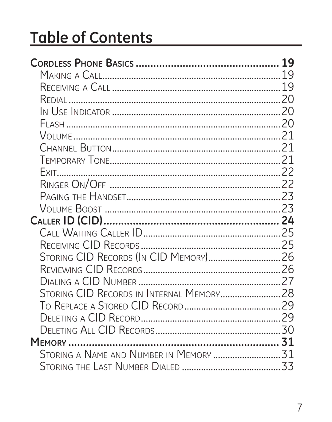 GE 27906 manual Storing CID Records in Internal Memory 