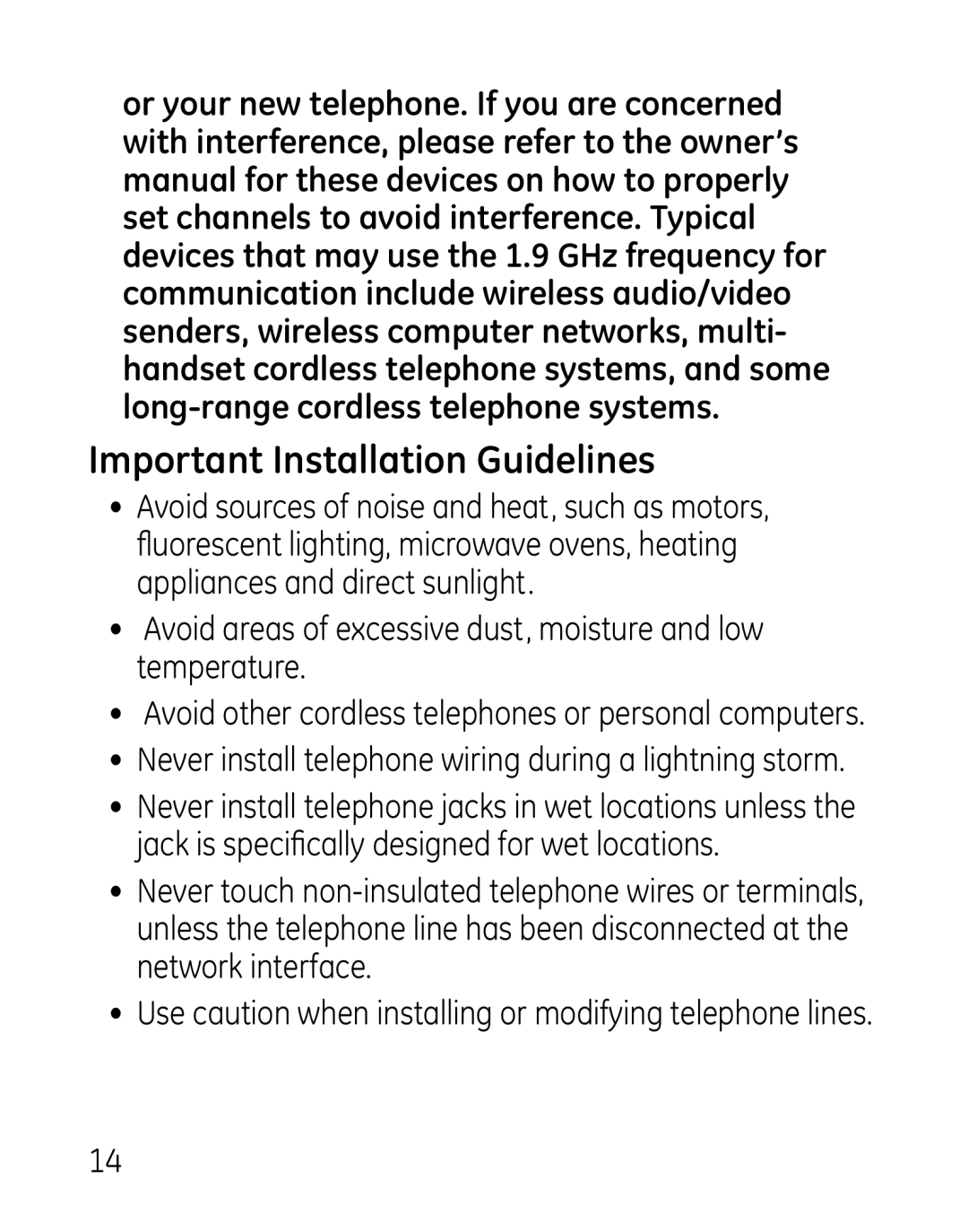 GE 00019188, 27918, 7907 Important Installation Guidelines, Avoid areas of excessive dust, moisture and low temperature 