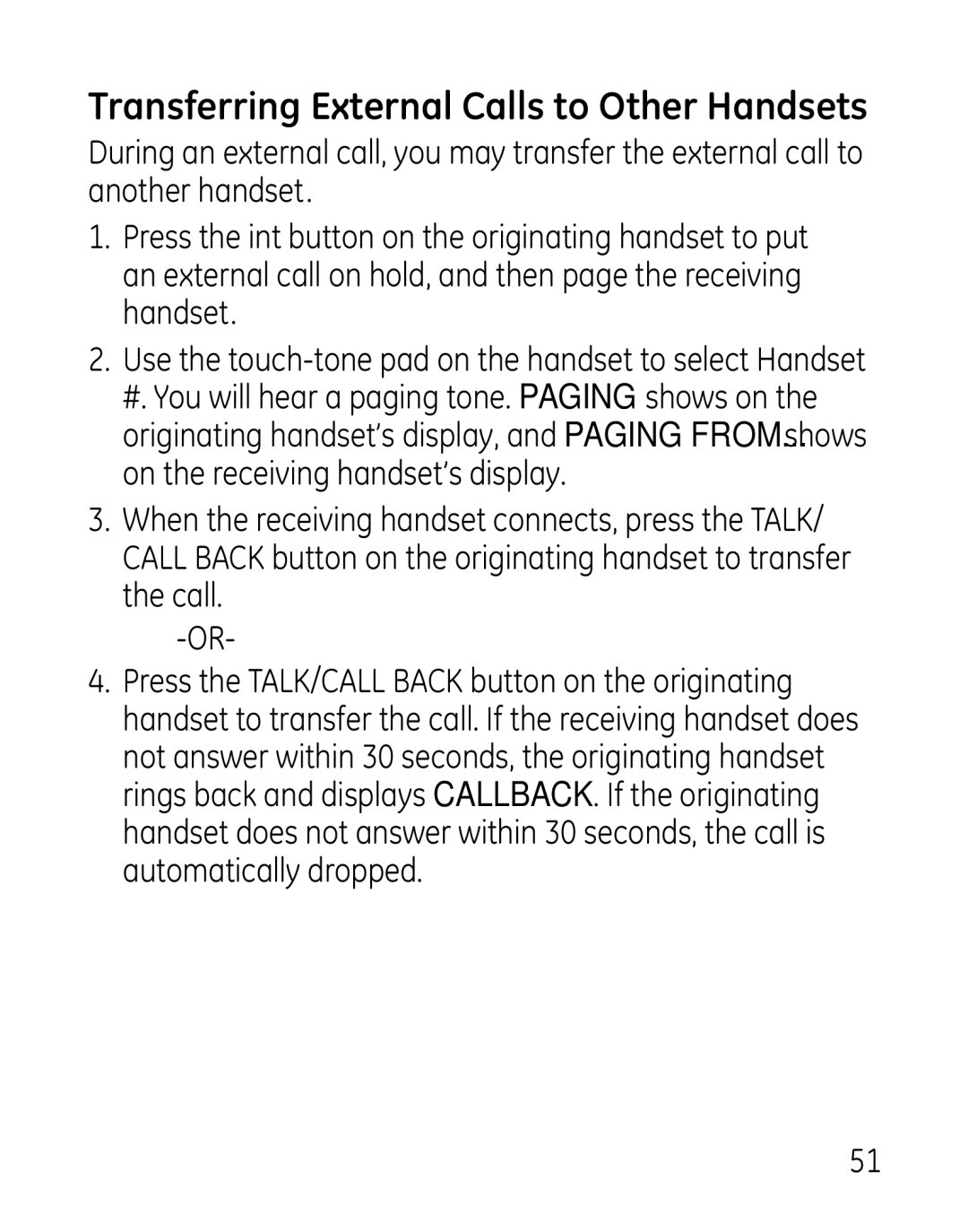 GE 27918, 7907, 00019188 manual Transferring External Calls to Other Handsets 