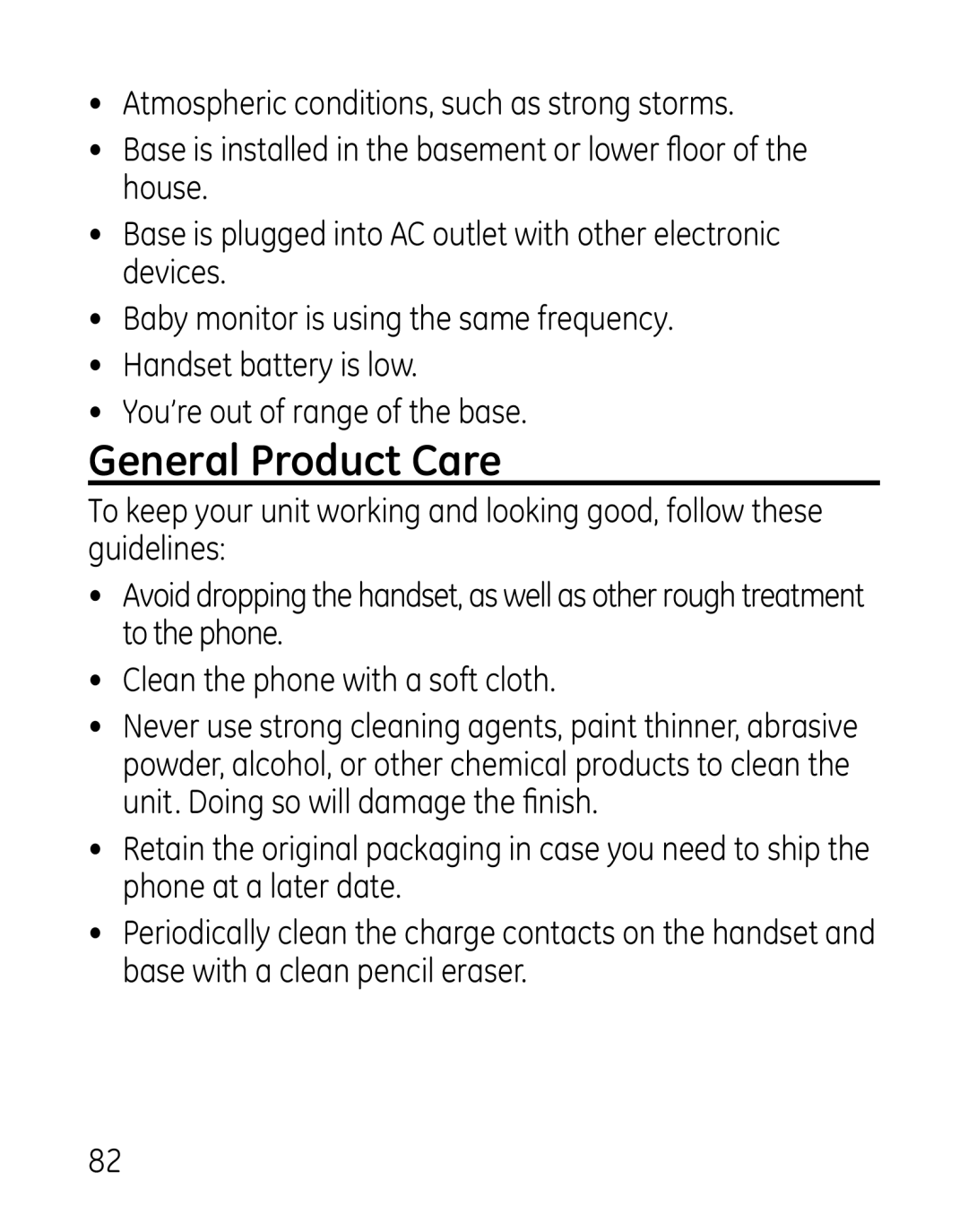 GE 7907, 27918, 00019188 manual General Product Care 