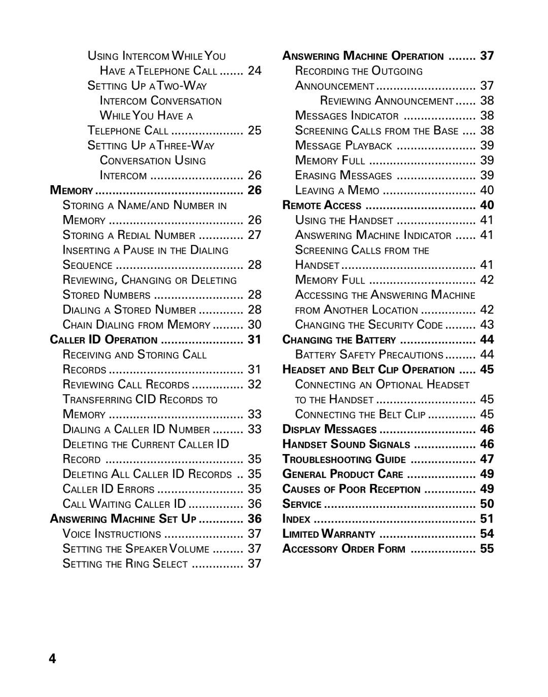 GE 27939 manual Memory 