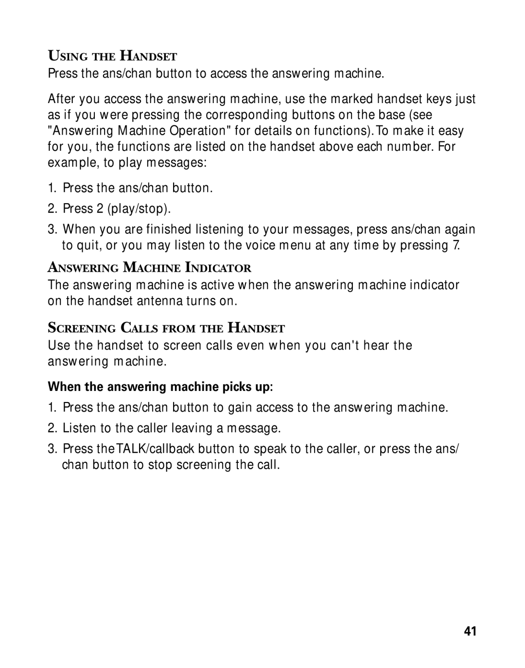 GE 27939 manual When the answering machine picks up 