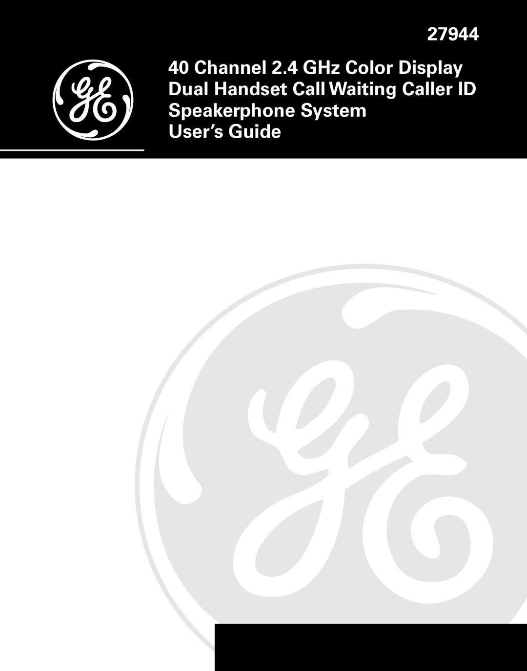 GE 27944 manual 