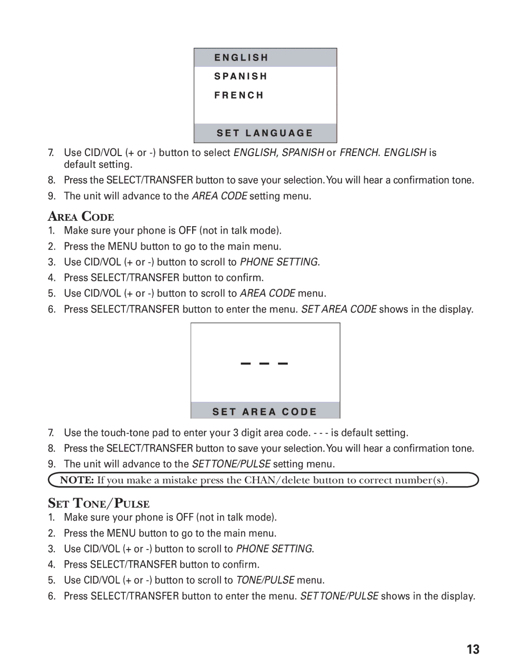 GE 27944 manual Area Code 