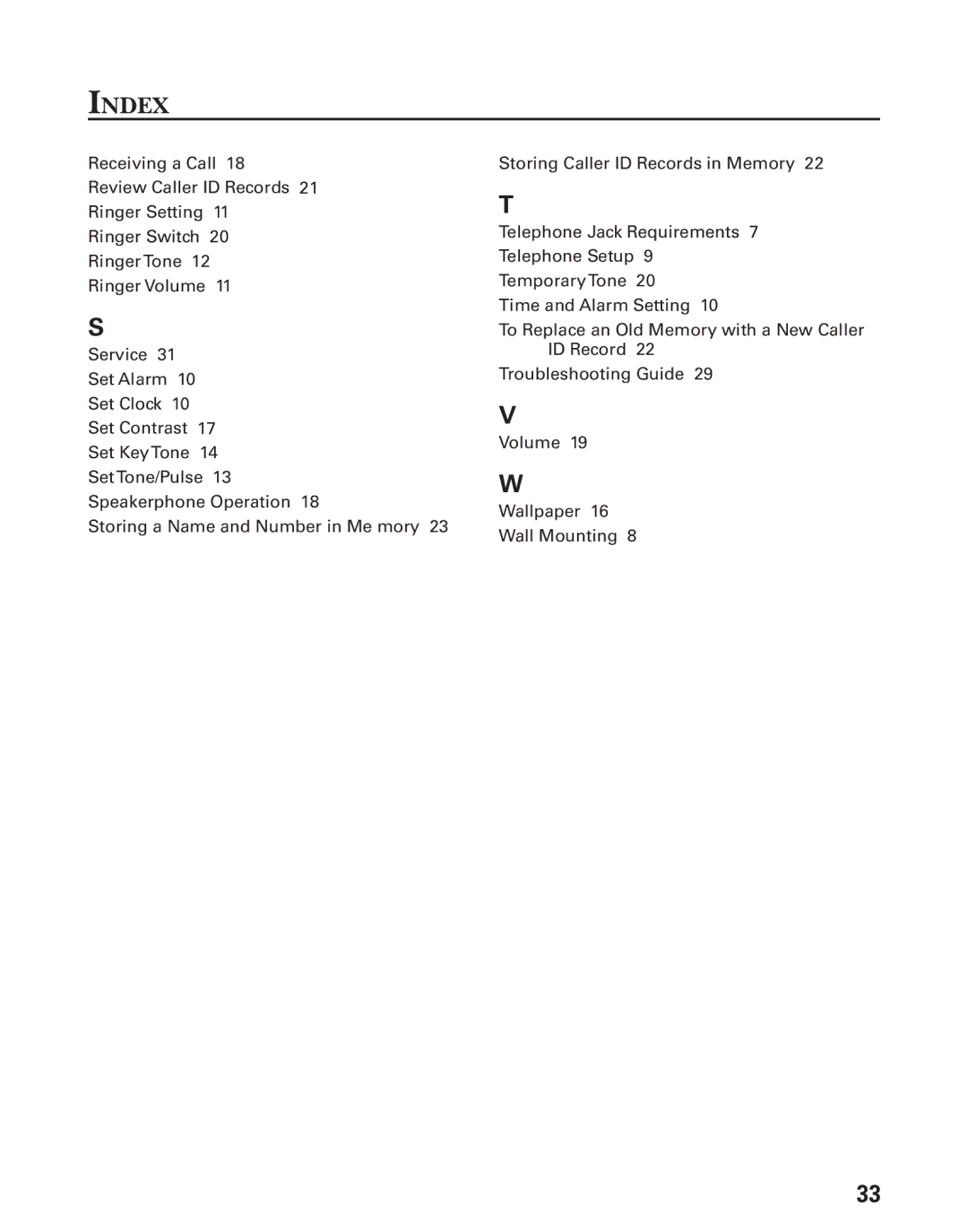 GE 27944 manual Index 