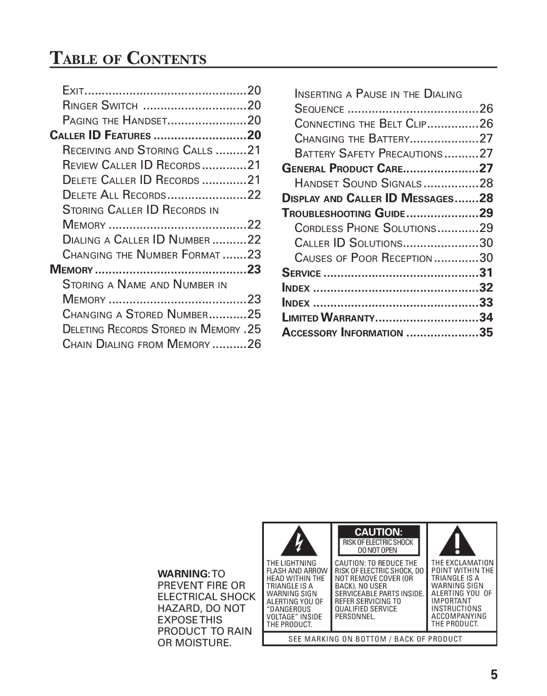 GE 27944 manual Eneral P Roduct C are 