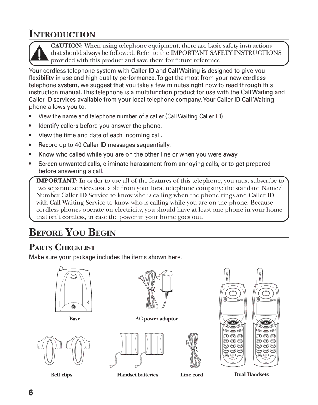 GE 27944 manual Introduction, Before YOU Begin, Parts Checklist 