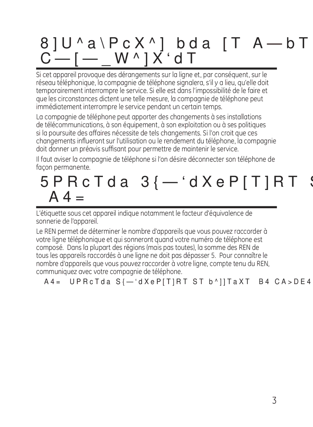 GE 27950, 27951 manual Information sur le Réseau Téléphonique, Facteur D’équivalence de Sonnerie REN 