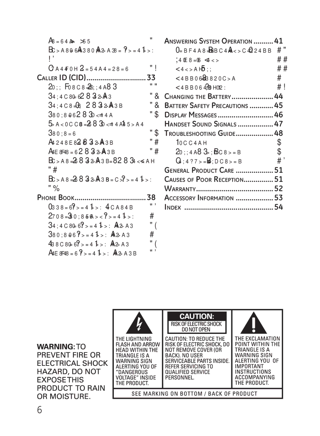 GE 27951, 27950 manual Handset Sound Signals 