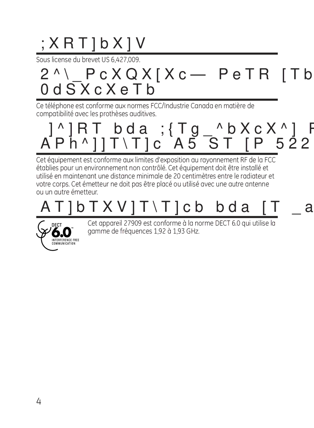 GE 27951, 27950 manual Compatibilité avec les Prothèses Auditives, Renseignements sur le produit Dect 