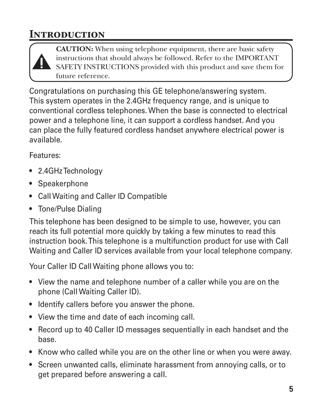 GE 27957 manual Introduction 