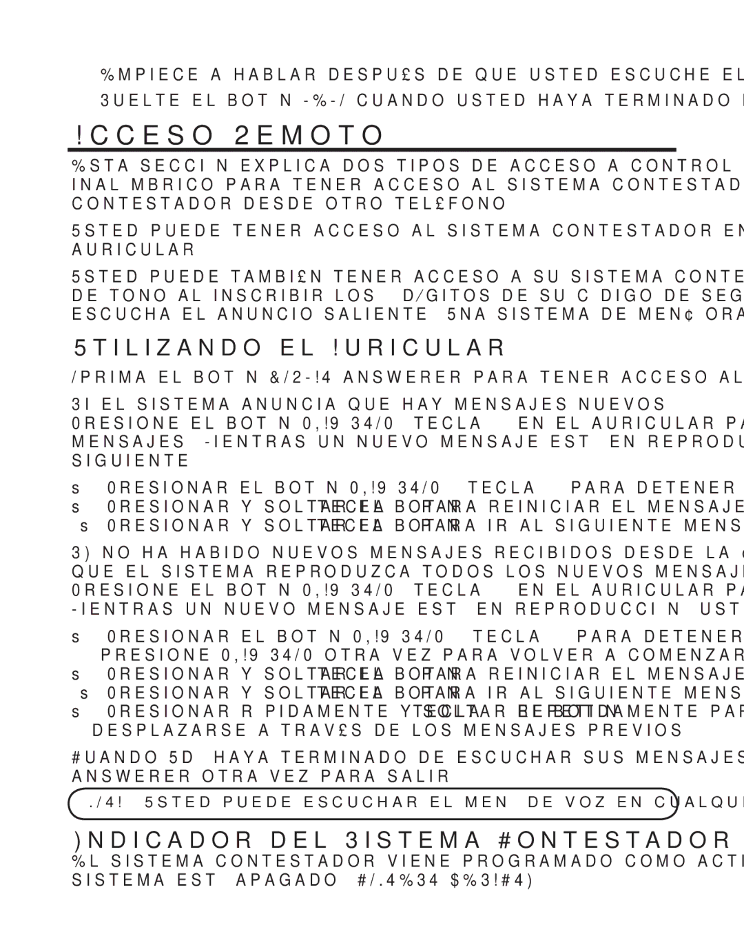 GE 27957 manual Acceso Remoto, Utilizando el Auricular, Indicador del Sistema Contestador 