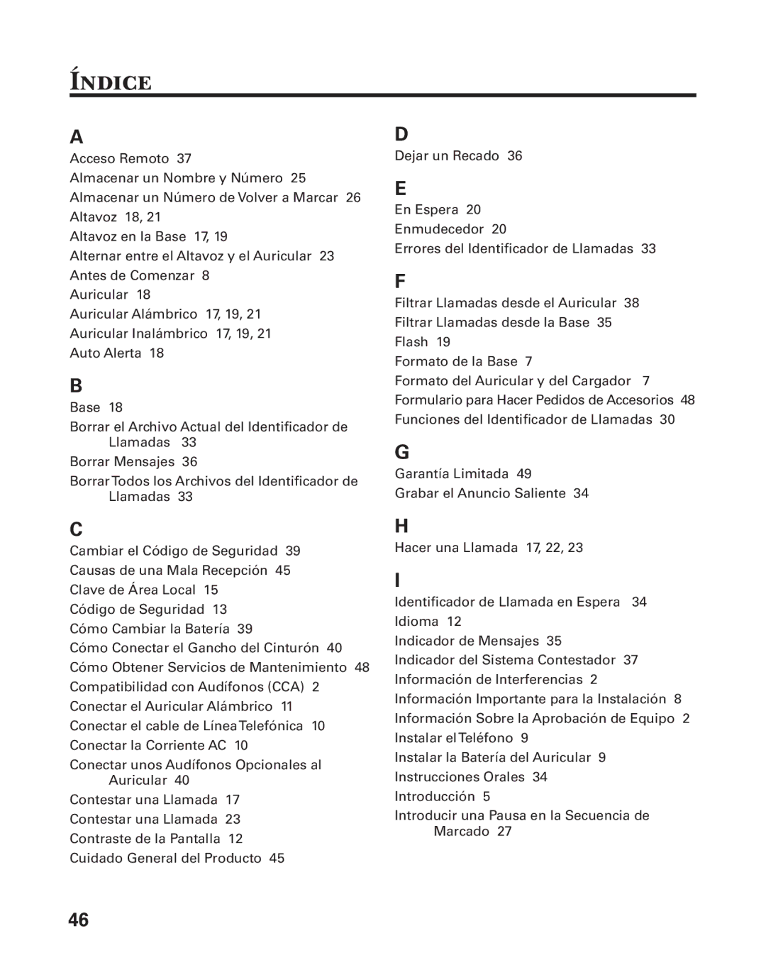 GE 27957 manual Índice 