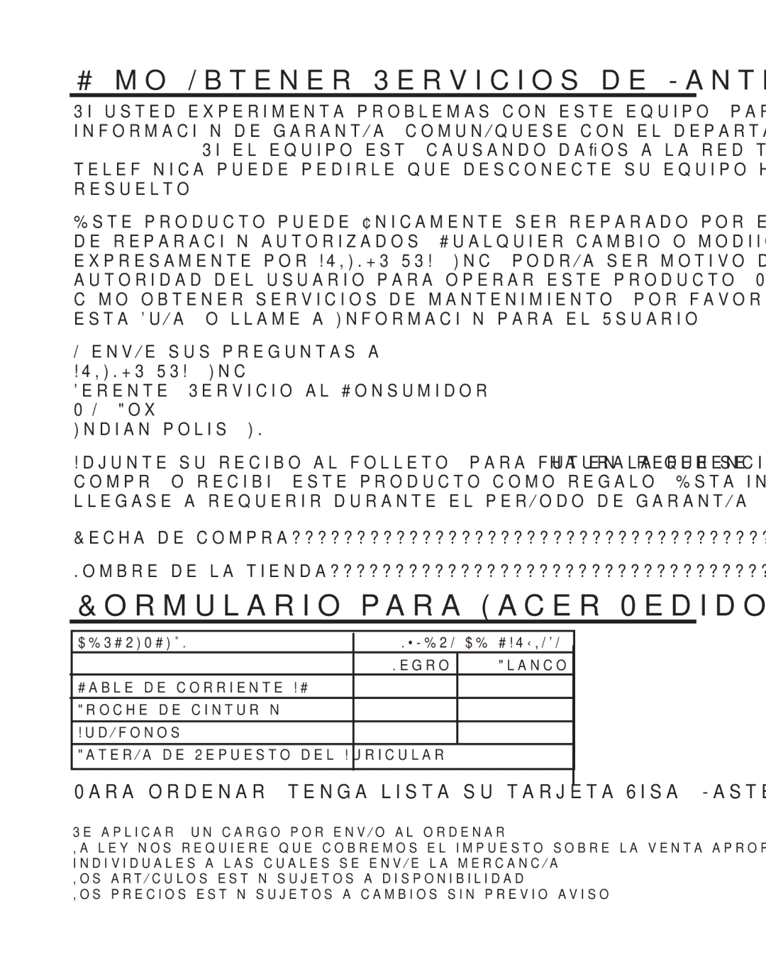 GE 27957 manual Formulario para Hacer Pedidos de Accesorios, Cómo Obtener Servicios de Mantenimiento 