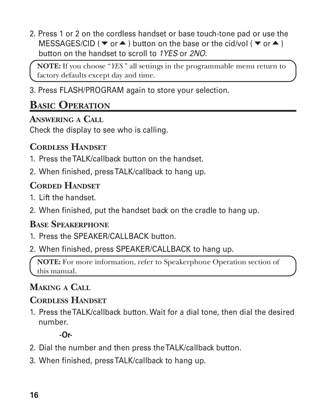 GE 27958 manual Basic Operation 