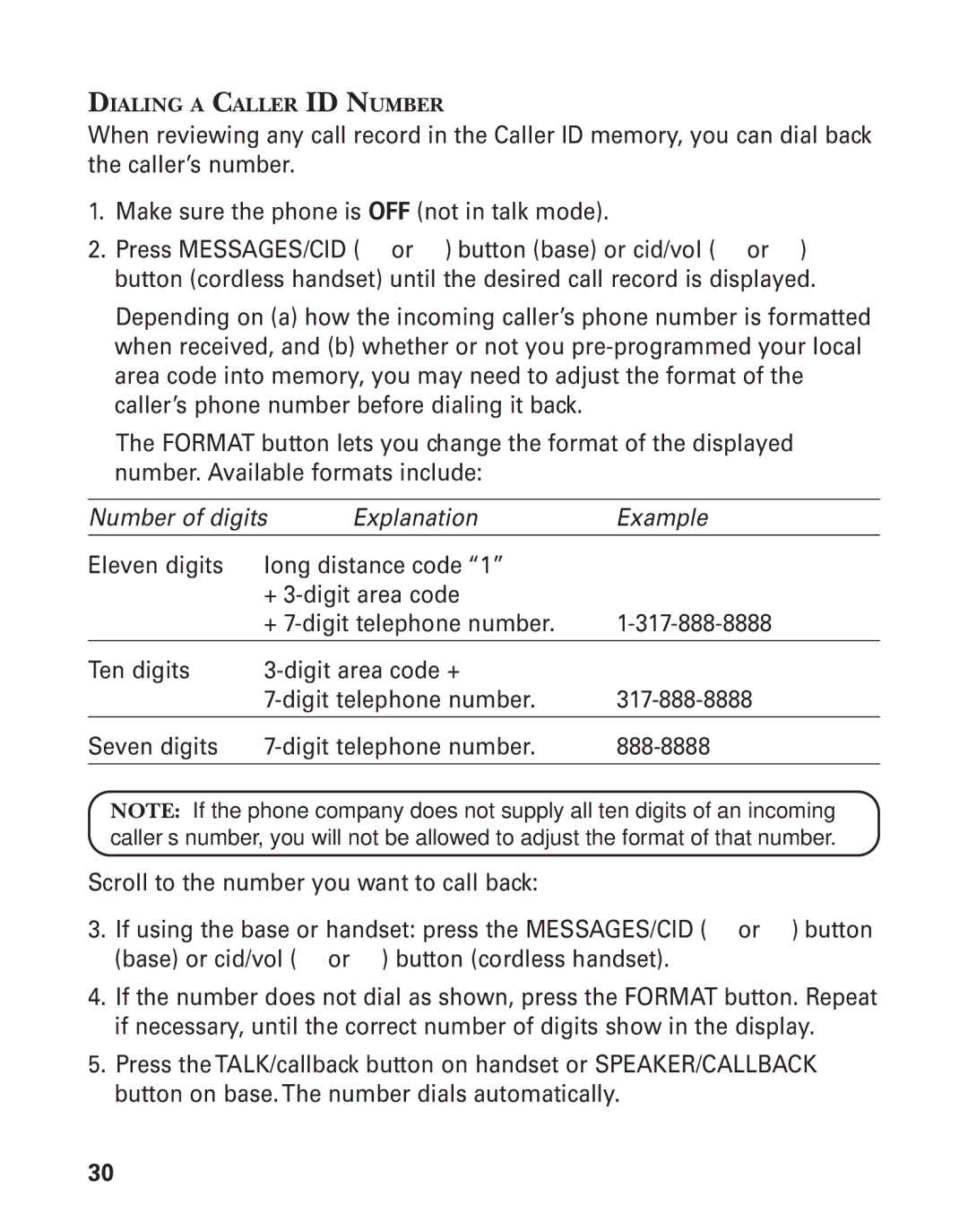 GE 27958B, 55911620 manual Dialing a Caller ID Number 