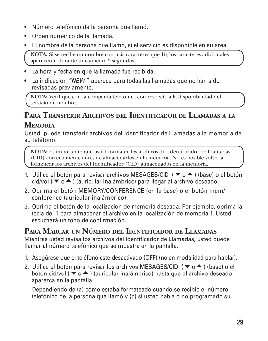 GE 55911620, 27958B manual Para Marcar UN Número DEL Identificador DE Llamadas 