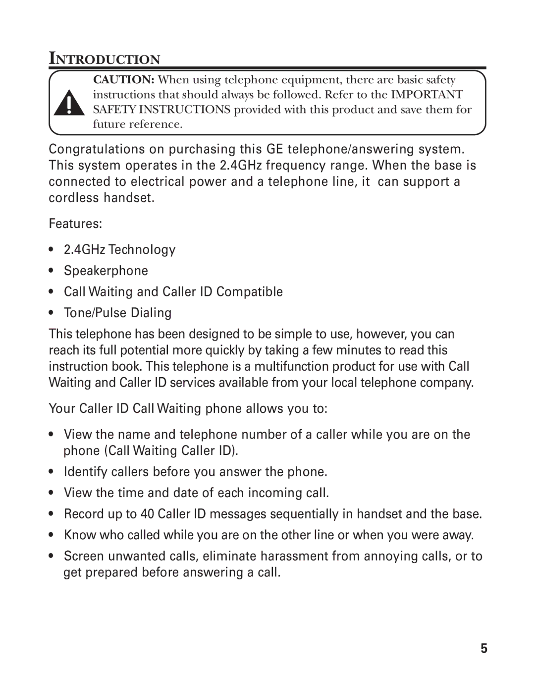 GE 27959 manual Introduction 