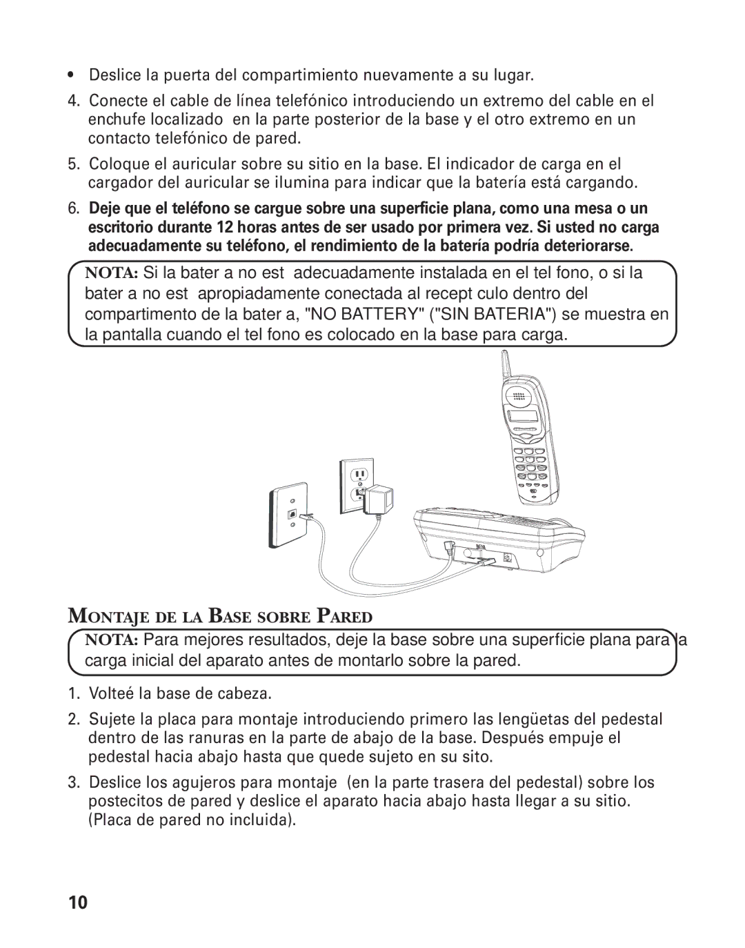 GE 27959 manual Montaje DE LA Base Sobre Pared 