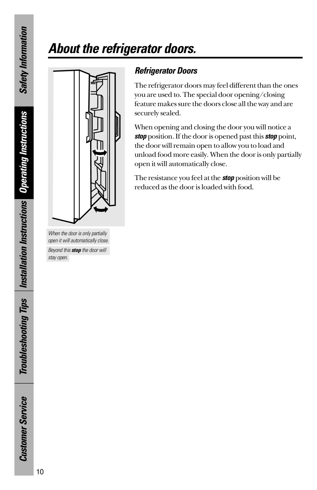 GE 28, 30 owner manual About the refrigerator doors, Refrigerator Doors 