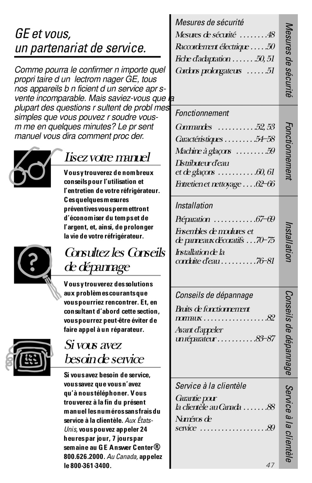 GE 28, 30 owner manual GE et vous 