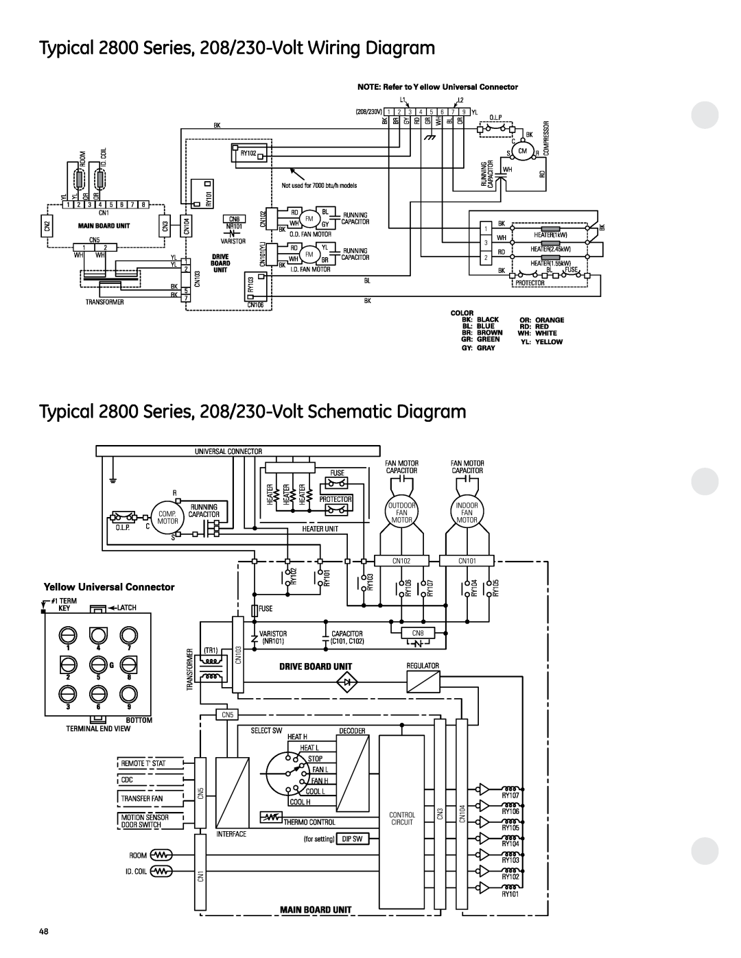GE manual Typical 2800 Series, 208/230-VoltWiring Diagram 