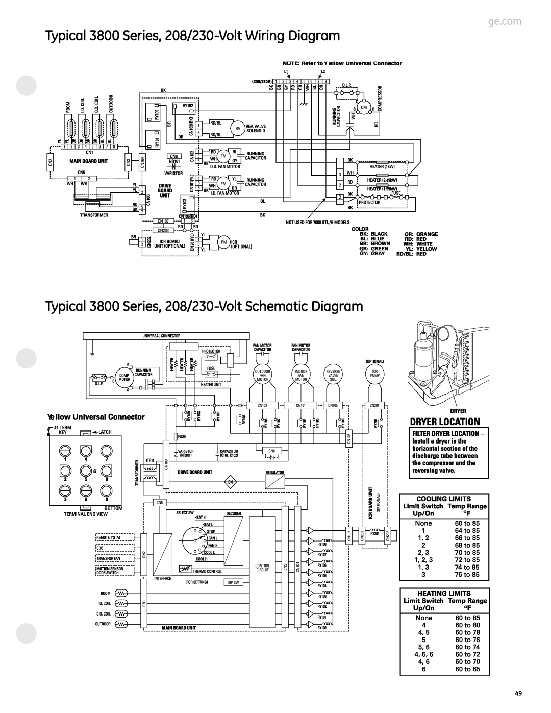 GE 2800 manual Typical 3800 Series, 208/230-VoltWiring Diagram 
