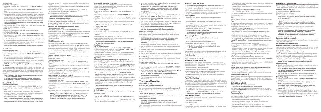 GE 28112 Visual Indicators, Speakerphone Operation, Making a Call, Answering Calls, Call Timer, Auto Standby, Exit, Mute 