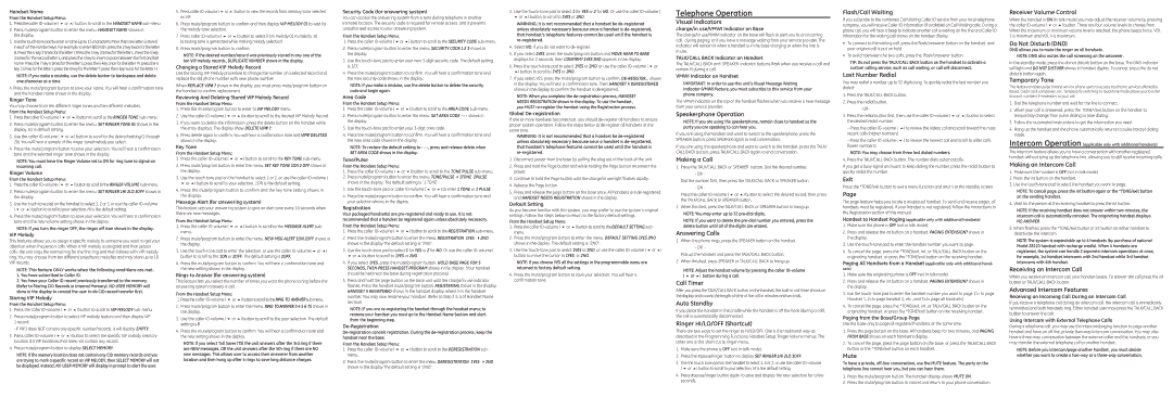 GE 28112xx3, 28112xx2, 28112xx4, 28112xx1, 00015924 owner manual Telephone Operation 