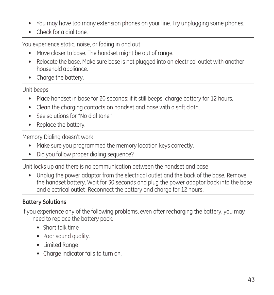 GE 28118 manual Battery Solutions 