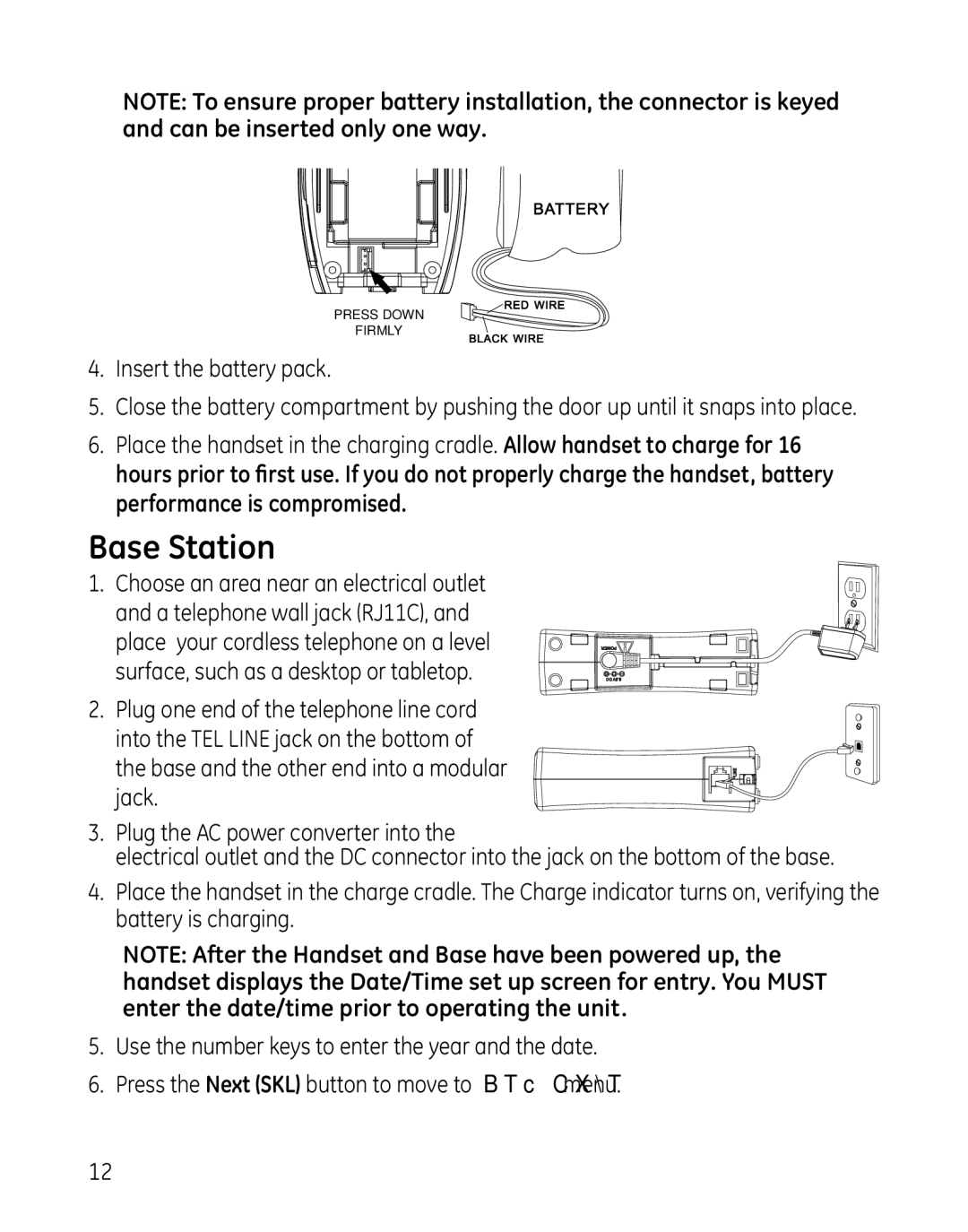 GE 28127 Series manual Base Station 