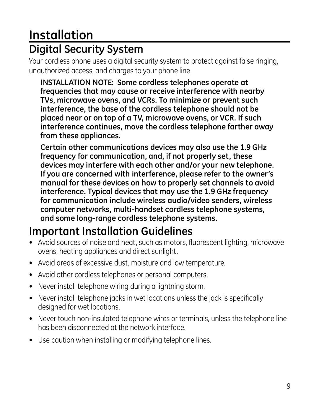 GE 28127 Series manual Digital Security System, Important Installation Guidelines 