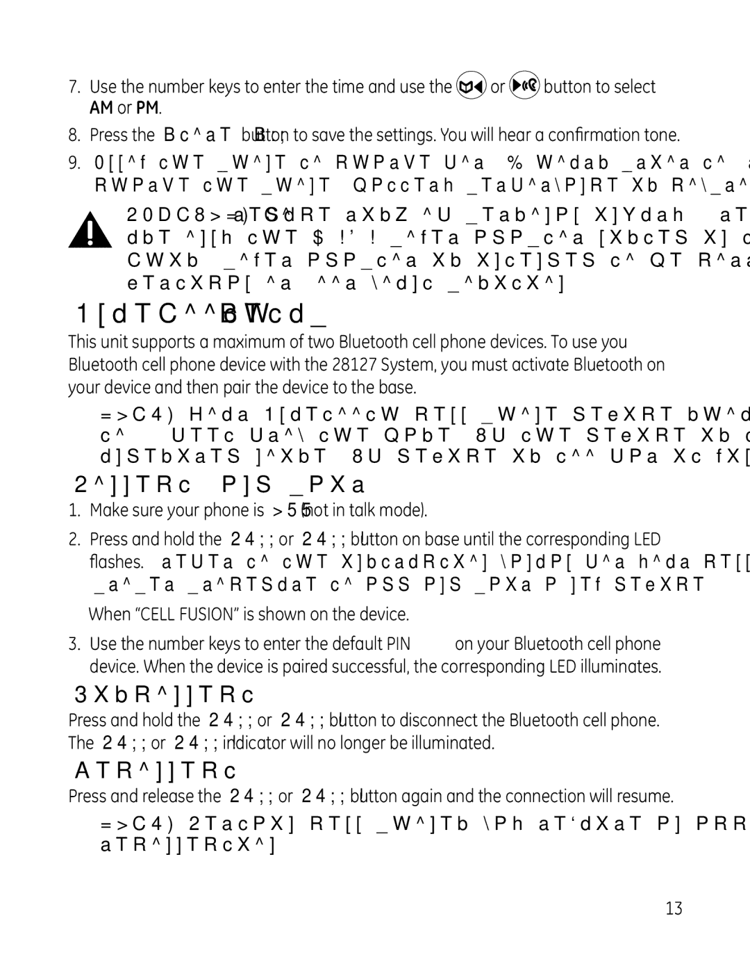 GE 28127 manual BlueTooth Setup, Connect and pair, Disconnect, Reconnect 