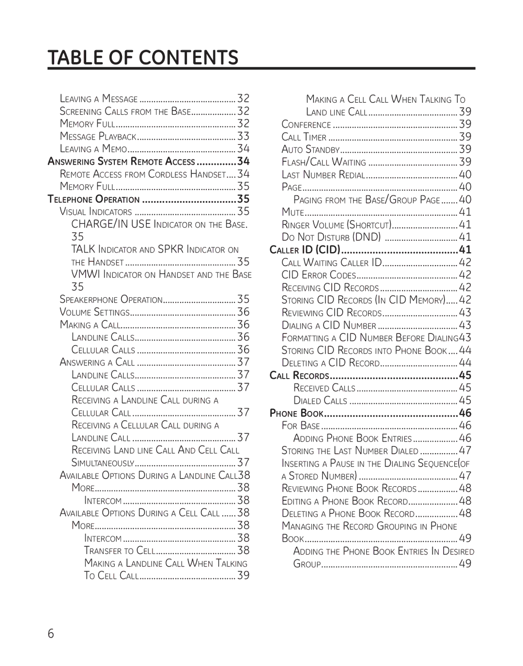 GE 28128 manual Telephone Operation 