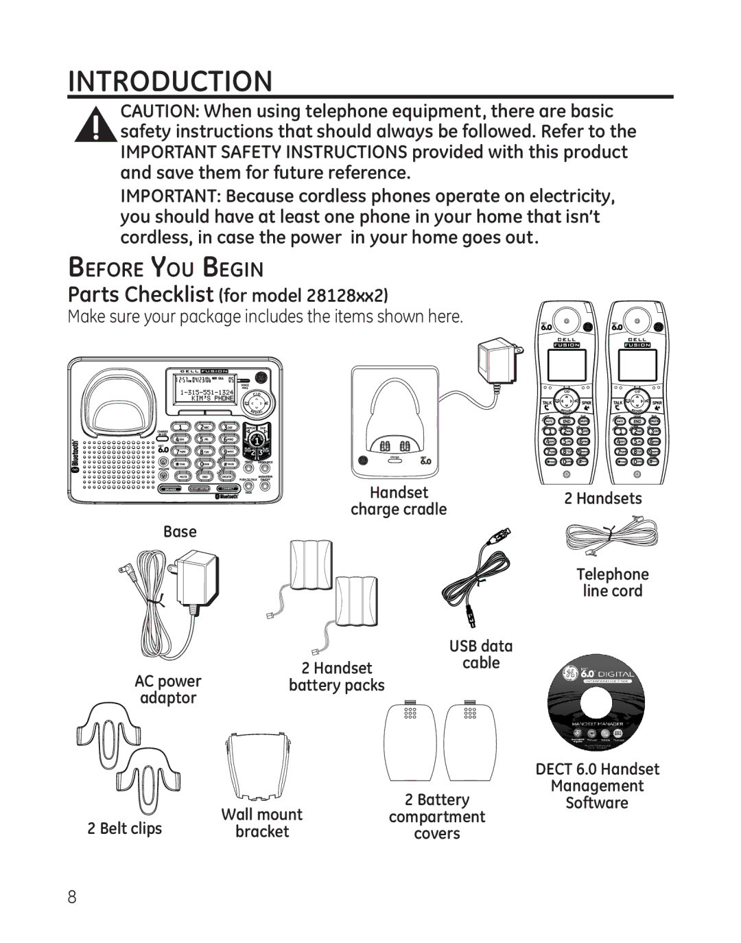 GE 28128 manual Introduction, Before You Begin, Parts Checklist for model 